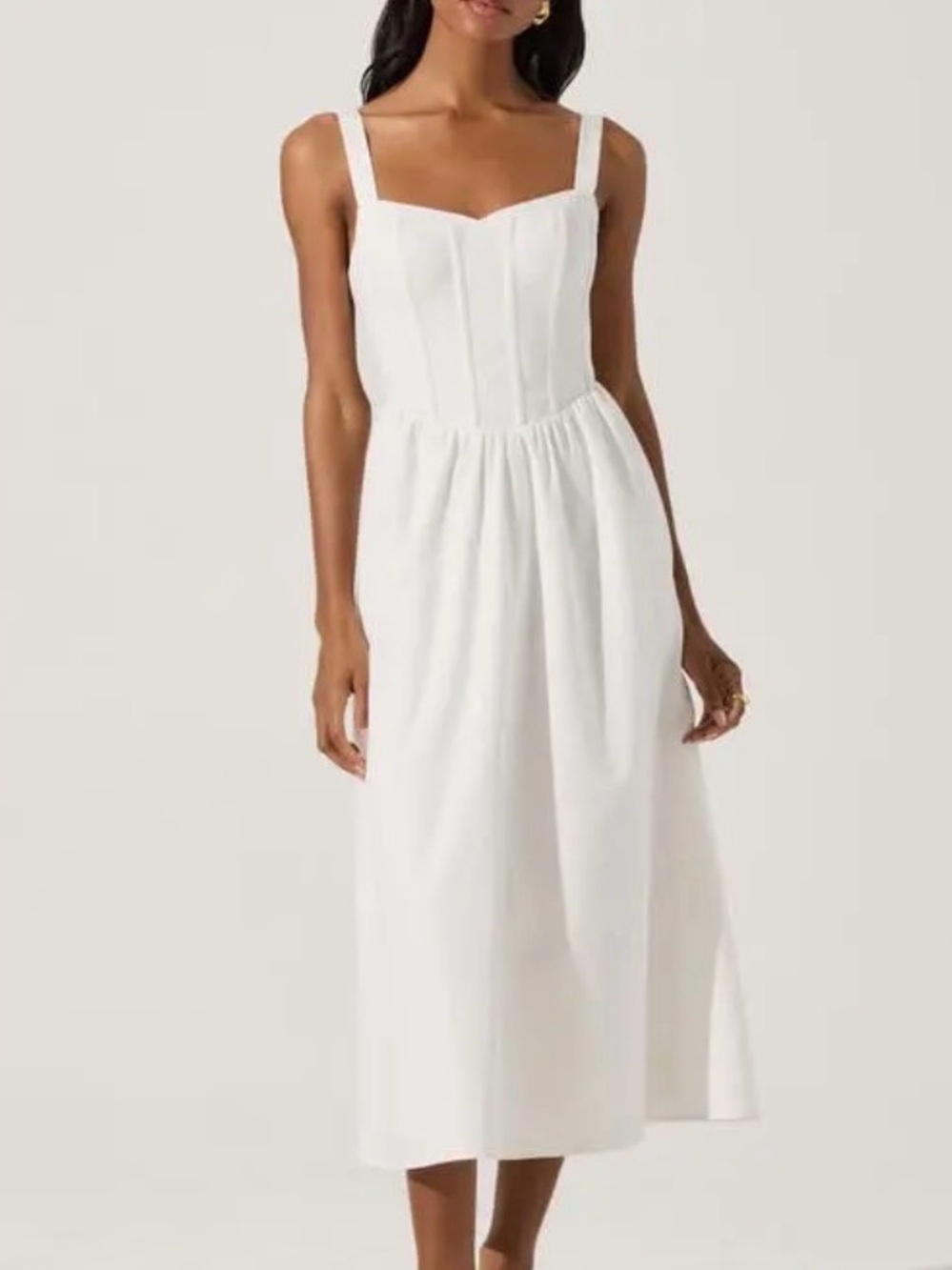 ASTR Cotton Blend Midi Fit & Flare Dress